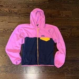 Patagonia Kids Jacket - Pink and Navy with Yellow Accent